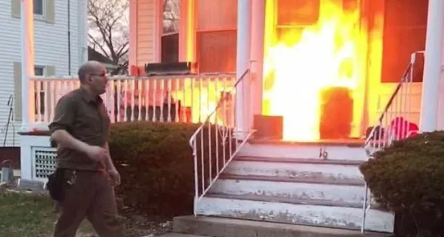 UPS Driver Paul Pereira Bangs On Door, Woman Opens It To Find Porch On Fire