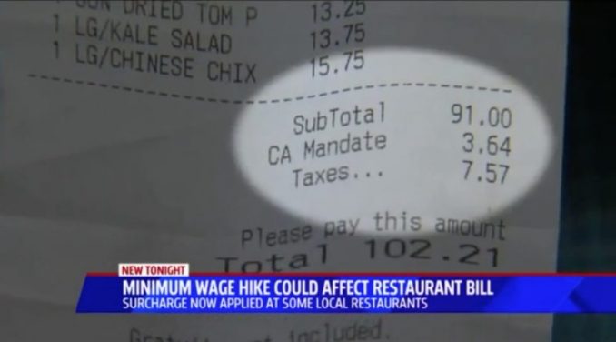 Julian Gallardo Receives Restaurant Bill With Charge For Wage Increase